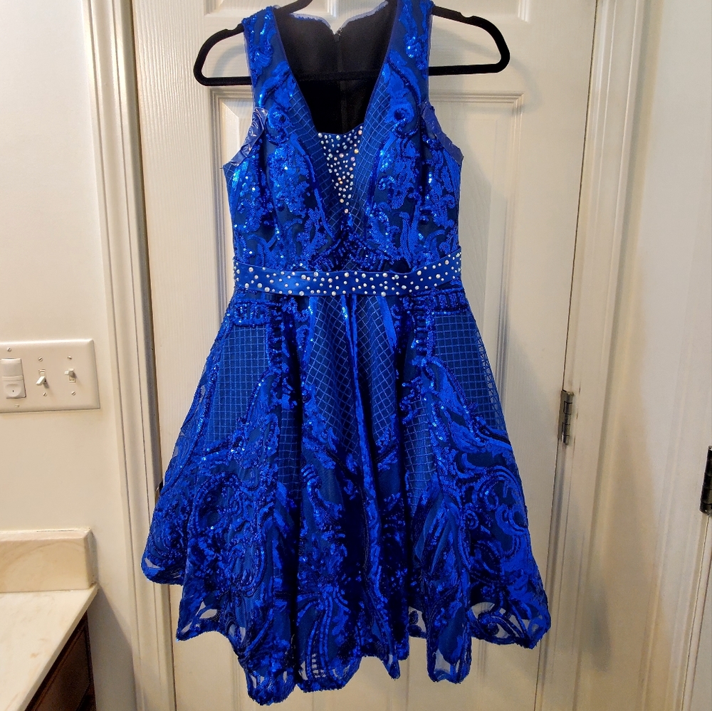 Dark Blue Sequin Dress